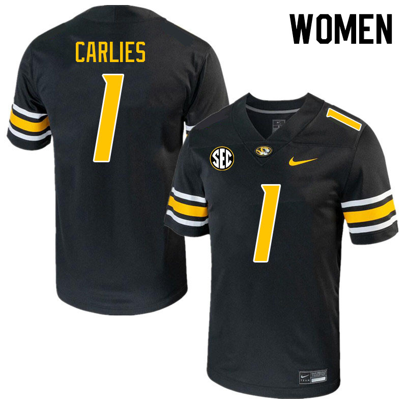 Women #1 Jaylon Carlies Missouri Tigers College 2023 Football Stitched Jerseys Sale-Black
